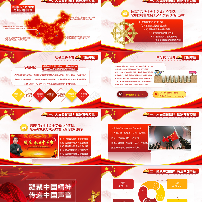 社会主义核心价值观党课学习PPT模版