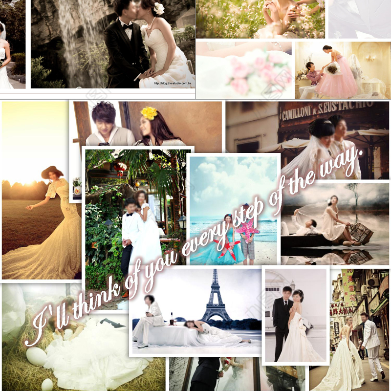 唯美心形浪漫婚礼开场动画PPT模板