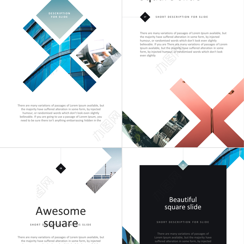 欧美A4竖版杂志风公司简介创意PPT模板