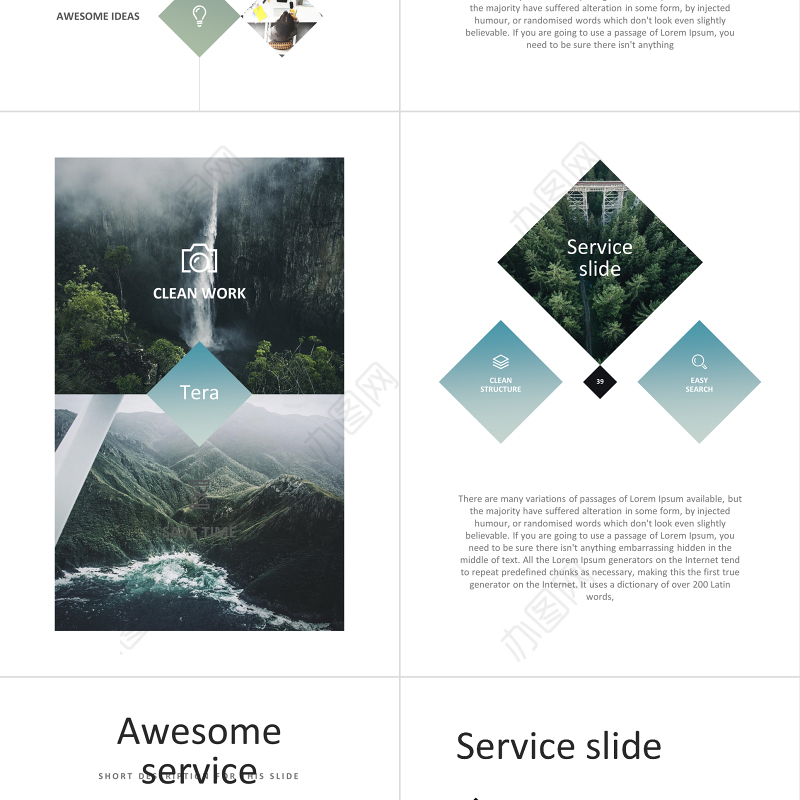 欧美A4竖版杂志风公司简介创意PPT模板