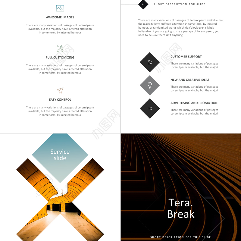 欧美A4竖版杂志风公司简介创意PPT模板