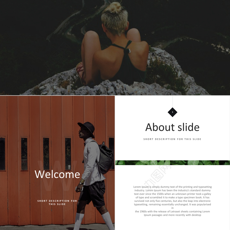 欧美A4竖版杂志风公司简介创意PPT模板