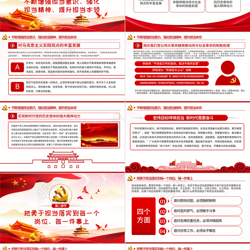 不懈淬炼勇于担当的政治品格党课党建PPT 