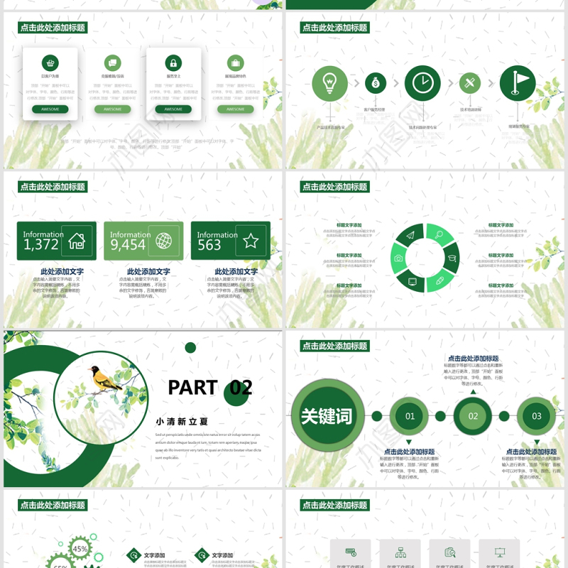 小清新立夏节日宣传PPT模板