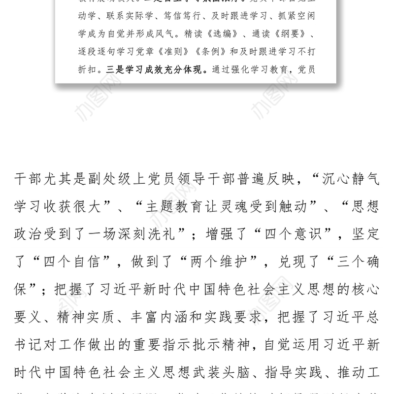 主题教育自查评估总结报告