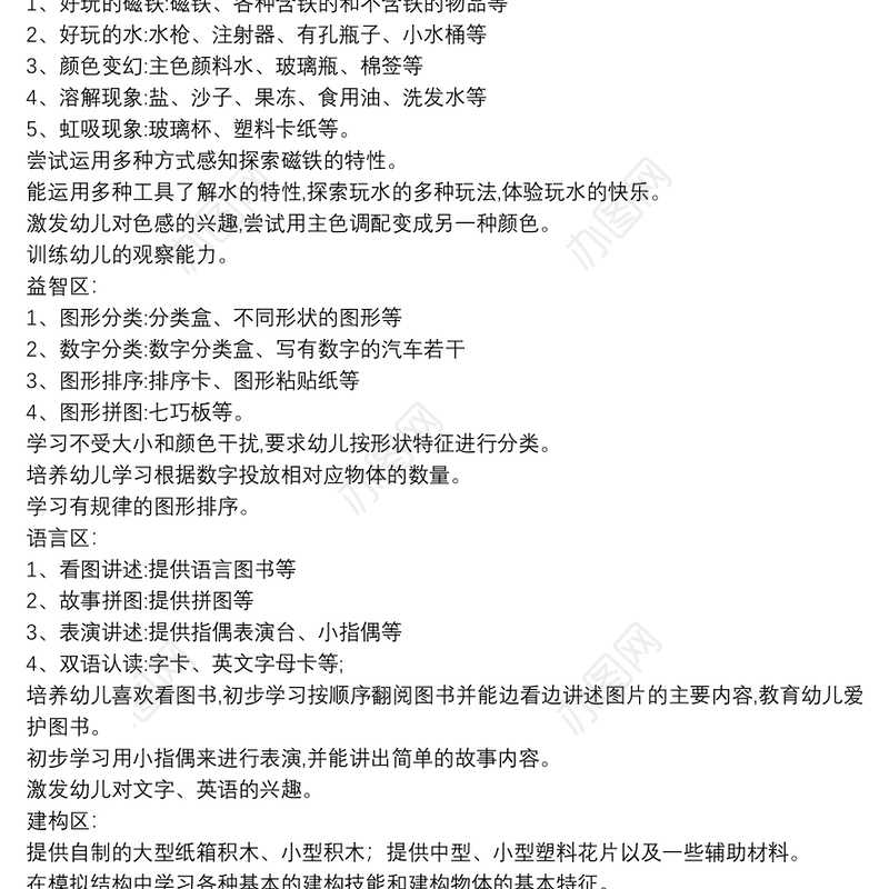 2021【幼儿园数学练习题】幼儿园区域活动策划