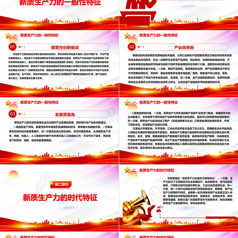 深入研究新质生产力的主要特征与形成机制ppt优质大气风新质生产力党组织理论课堂课件