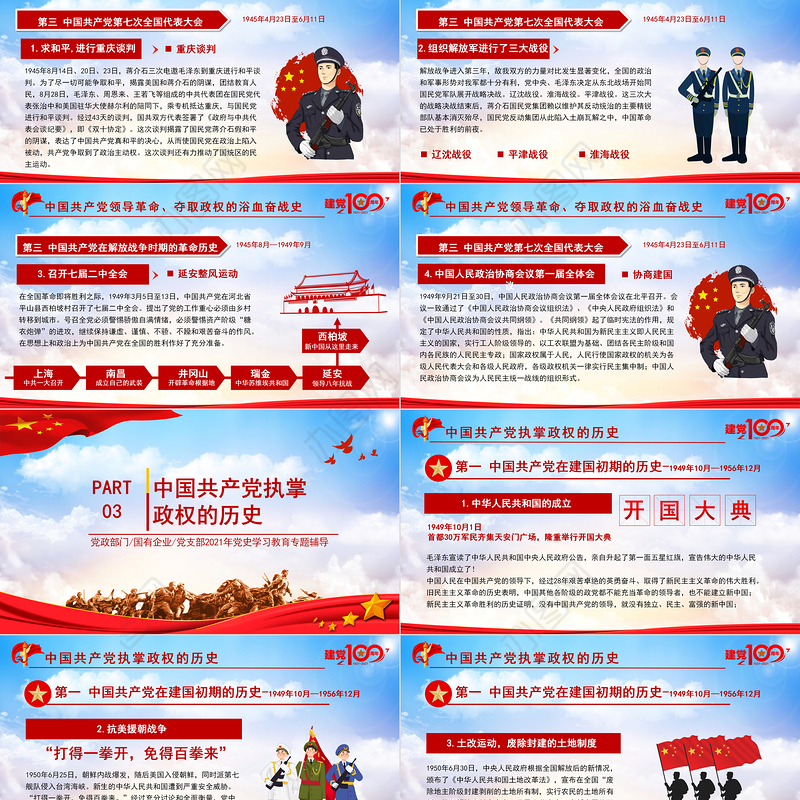 2021党史专题讲座七一建党节PPT庆祝中国共产党成立100周年