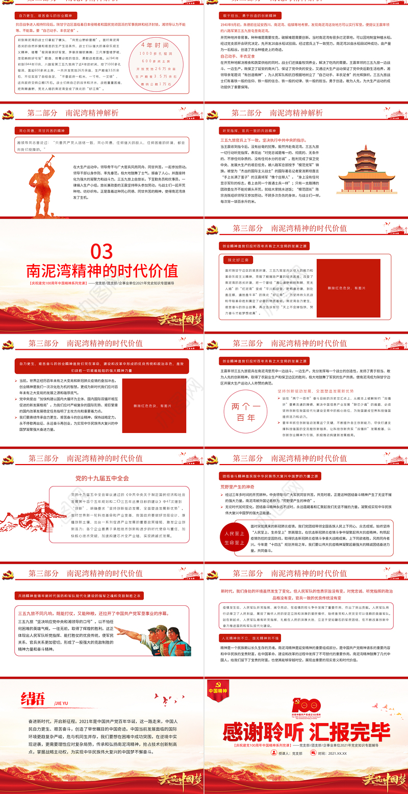 弘扬南泥湾精神PPT建党100周年中国精神谱系自力更生艰苦创业让南泥湾精神绽放出新的时代光芒专题党政党课