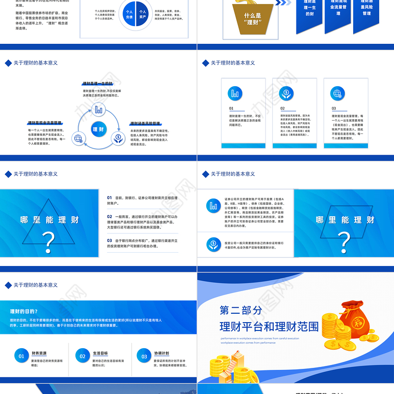 2022理财规划知识科普PPT简约商务风理财规划知识科普课件模板