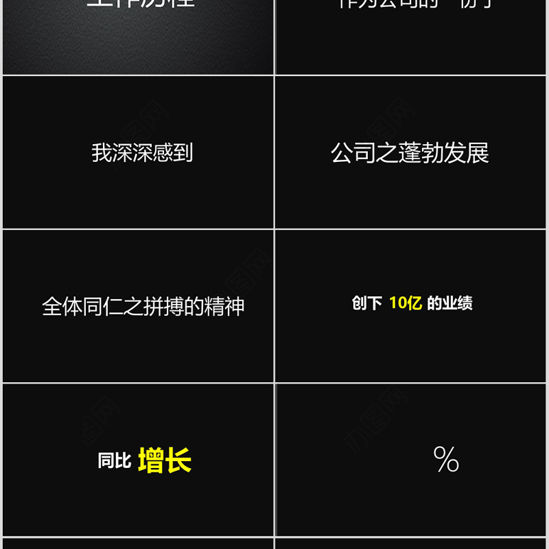 黑白简约年中工作总结快闪动画PPT模板