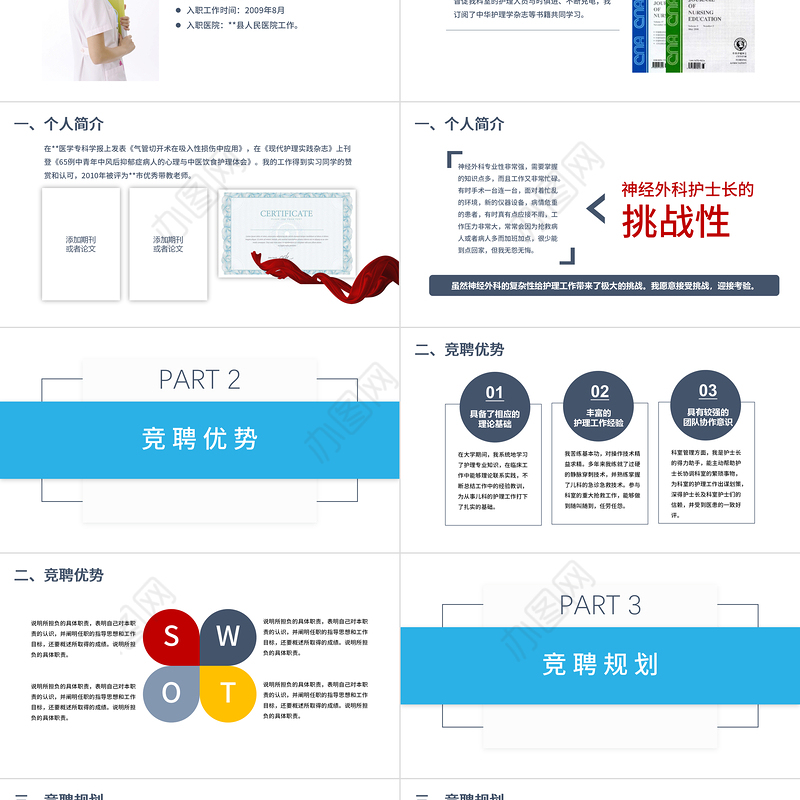 2022手术科护士长竞聘PPT时尚简约风护士长岗位竞聘课件模板