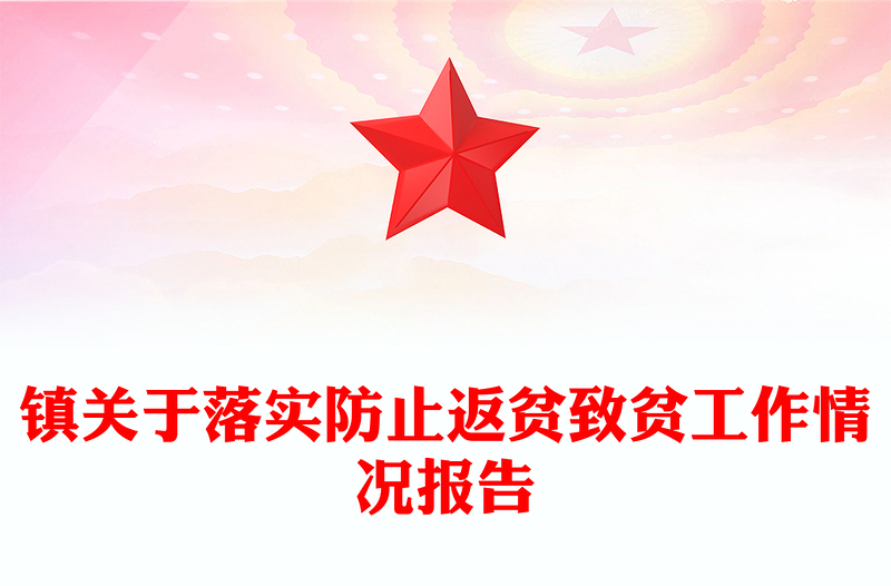 镇关于落实防止返贫致贫工作情况报告