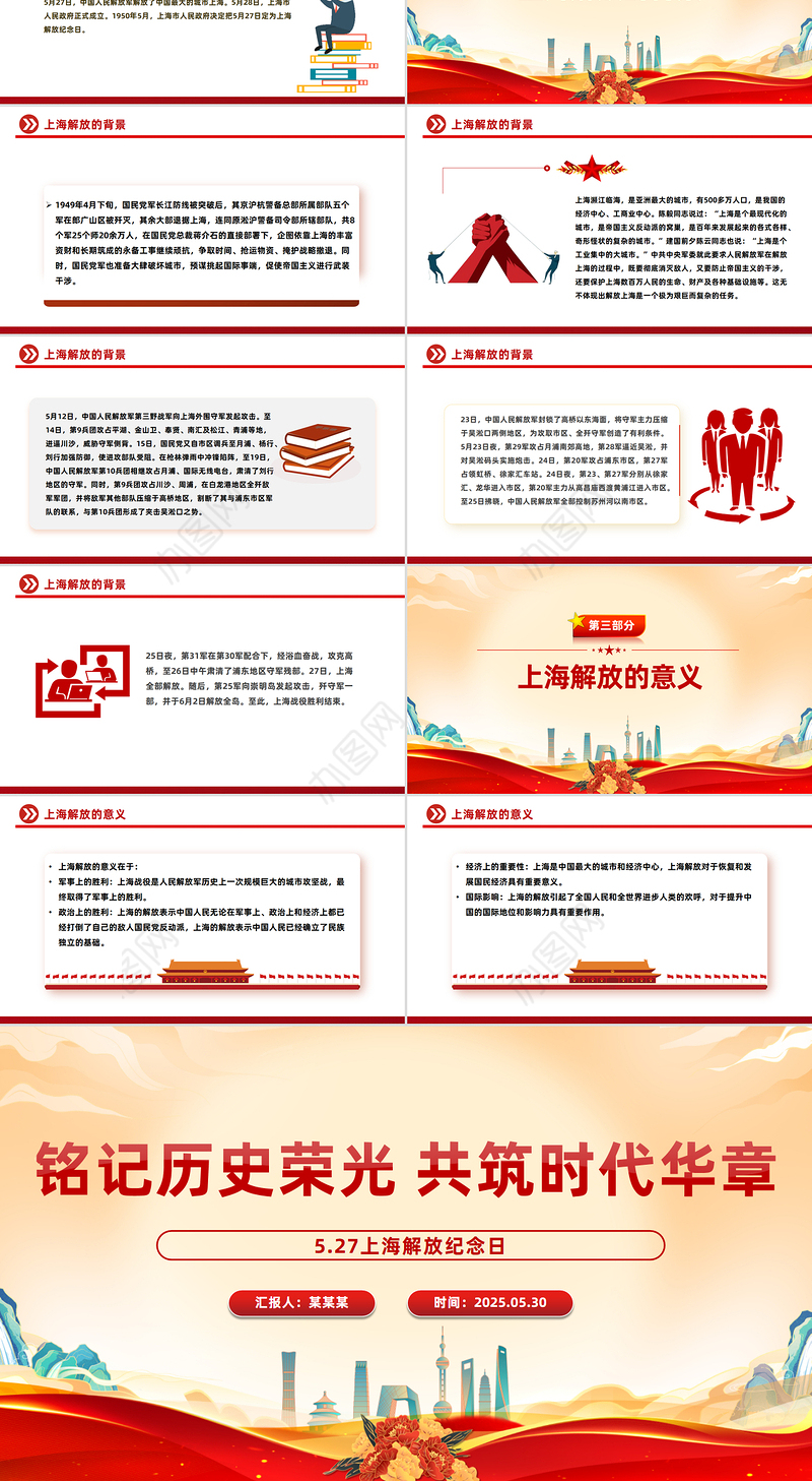 纪念上海解放日主题活动PPT课件下载