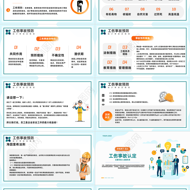 2023工伤事故预防培训PPT简约风工伤事故预防培训企业安全生产培训课件模板