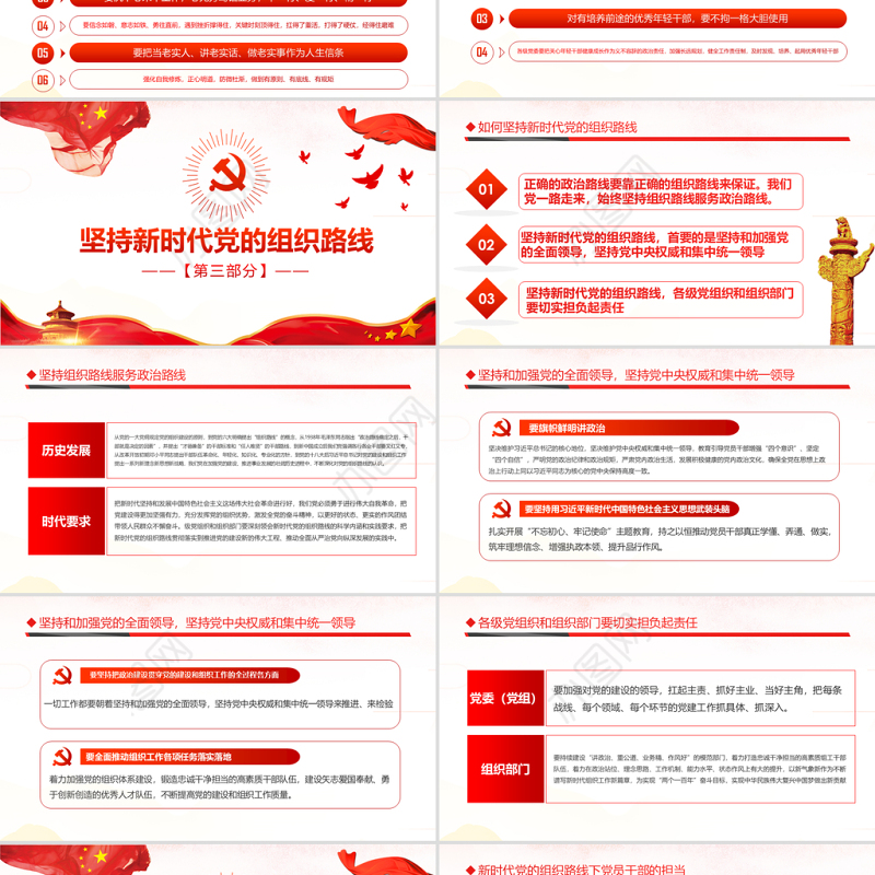 红色大气贯彻新时代党的组织路线工作会议PPT模板