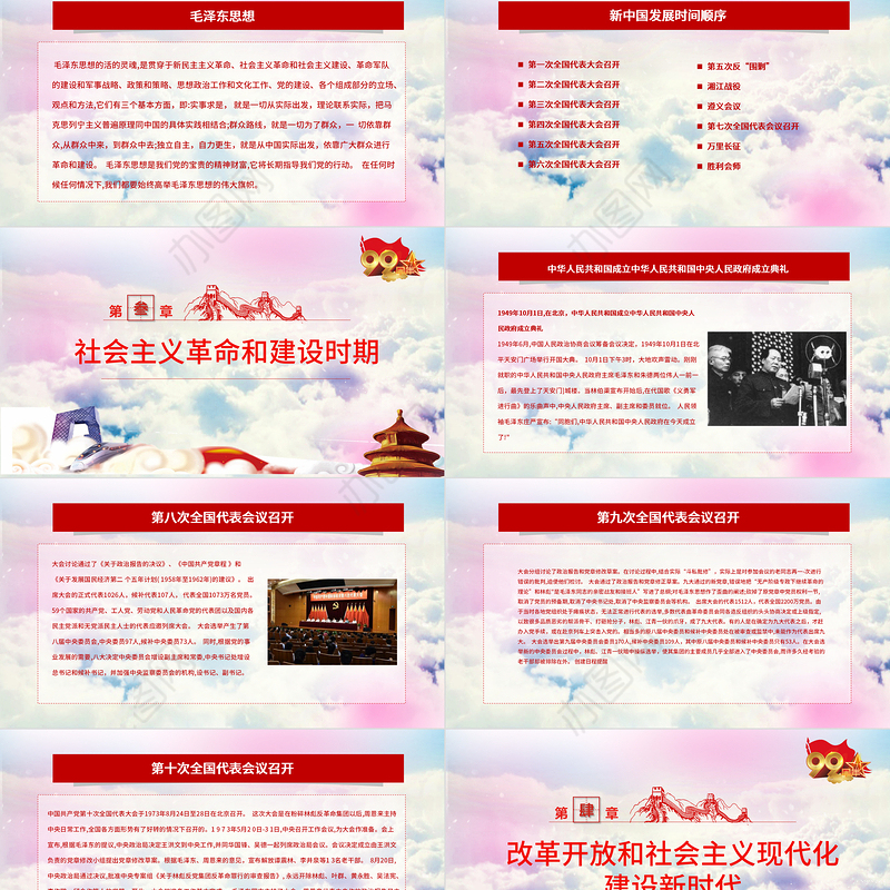 党的光辉照我心中国共产党建党100周年七一党课光辉历程党史党课PPT模板