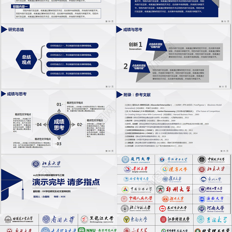 简洁实用型开题报告毕业论文答辩PPT模板幻灯片