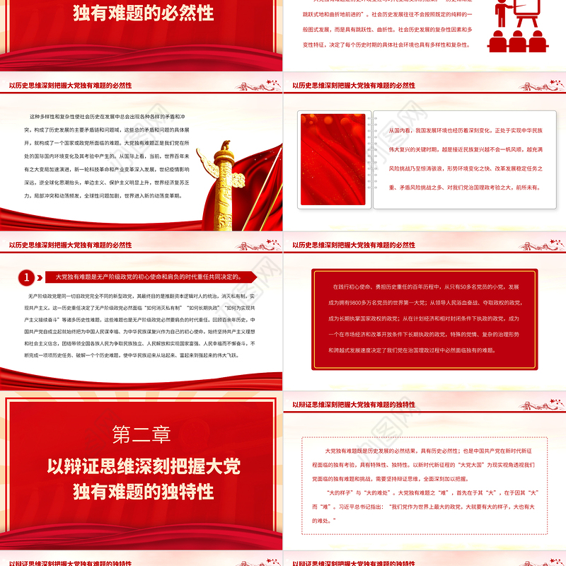 2023深刻把握大党独有难题的哲学意蕴PPT大气精美风党员干部学习教育专题党课课件