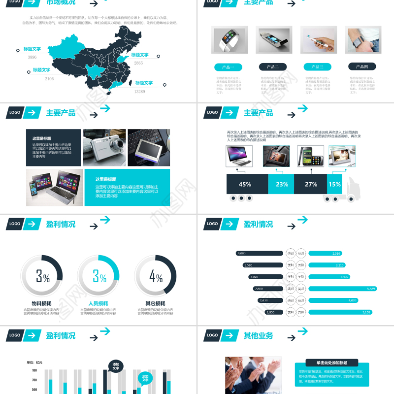 稳重简约蓝色公司简介企业文化宣传PPT
