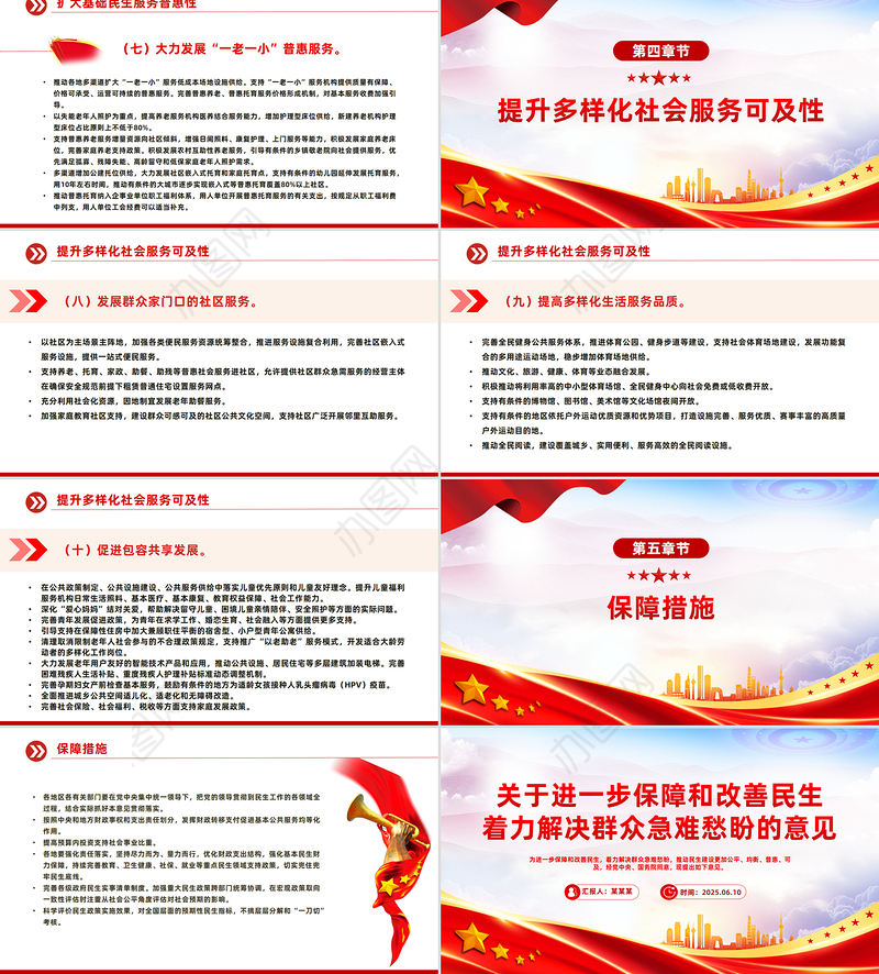 红色党政风关于进一步保障和改善民生着力解决群众急难愁盼的意见PP