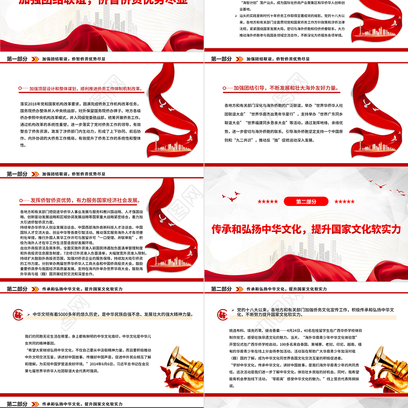 2023同圆共享中国梦PPT简洁大气新时代十年侨务工作成就综述党课课件