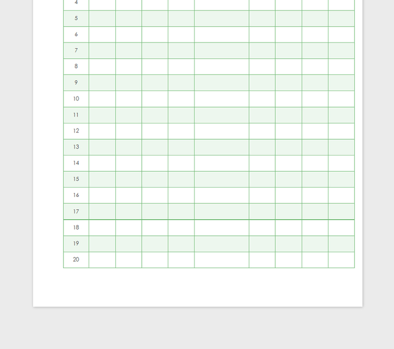 2022简约浅绿色图书馆借阅登记表免费下载