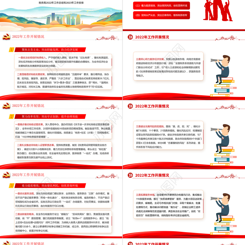 税务局2022年工作总结和2023年工作安排PPT简洁风抓好党务干好税务真抓实干奋勇争先工作汇报模板