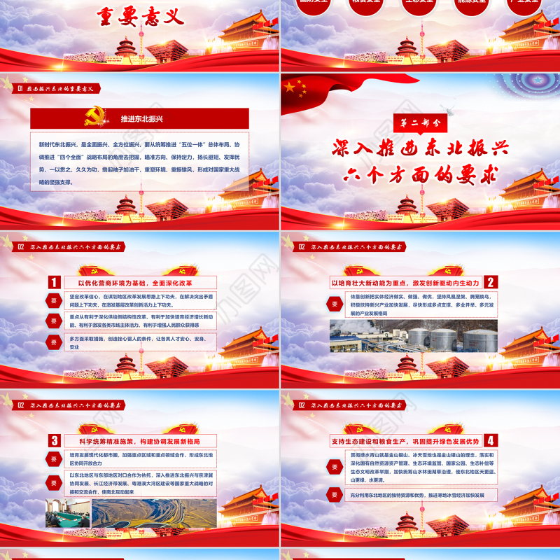 东北振兴党政红色热点党课党建PPT模板