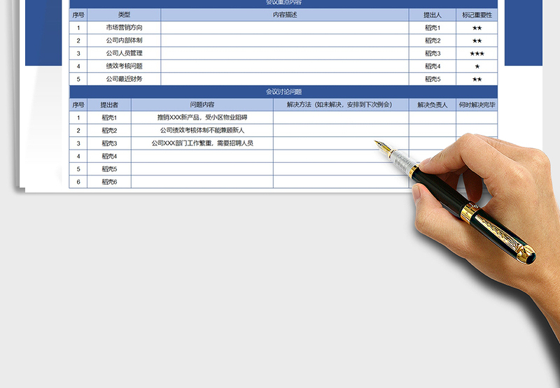 2021年周工作会议纪要表
