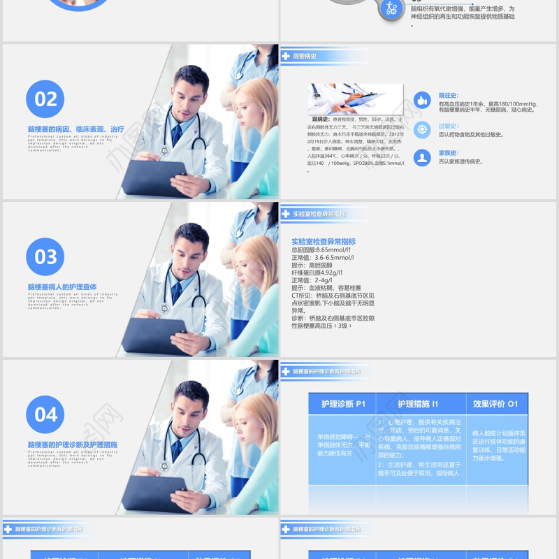 脑梗塞的护理查房脑梗塞的护理查房动态PPT模板