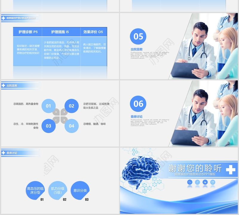 脑梗塞的护理查房脑梗塞的护理查房动态PPT模板