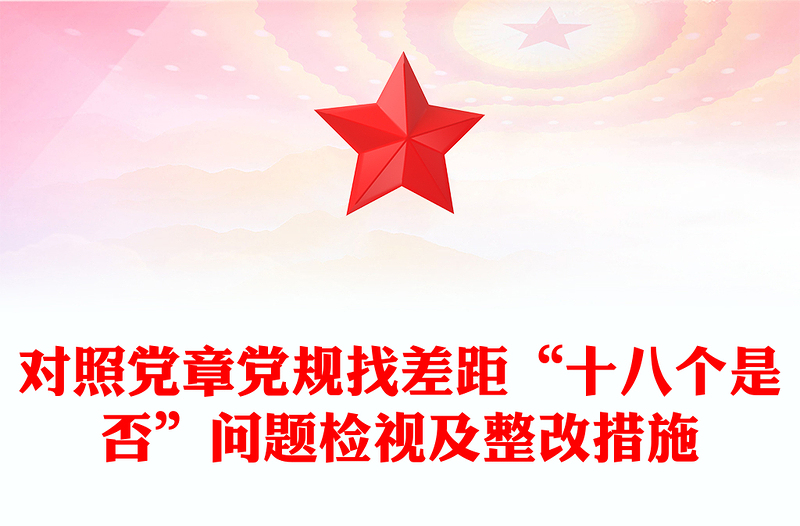 对照党章党规找差距“十八个是否”问题检视及整改措施