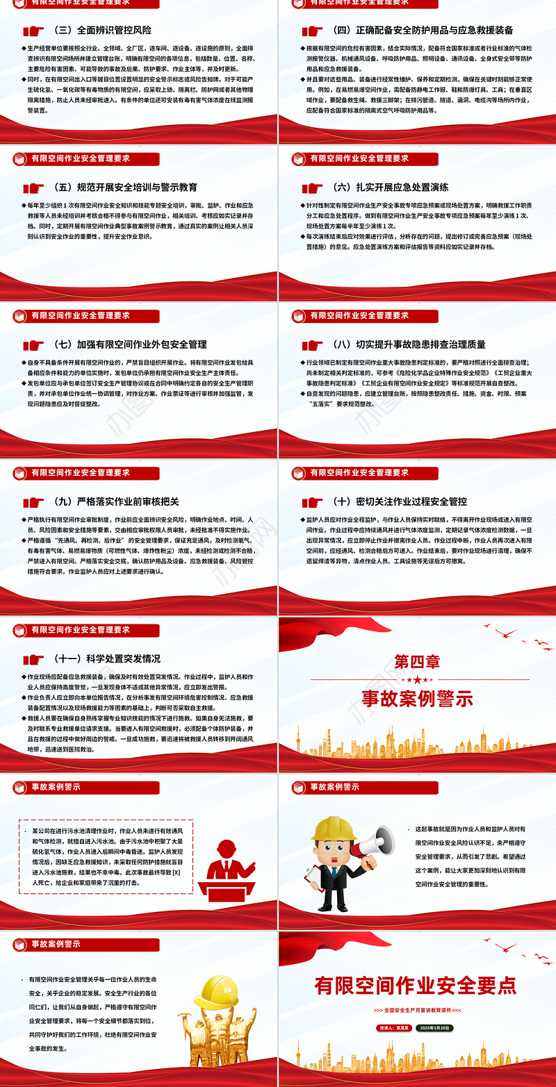 2025全国安全生产月宣讲教育之有限空间作业安全要点PPT课件下载