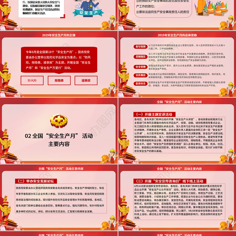 2019安全生产月宣传安全教育PPT