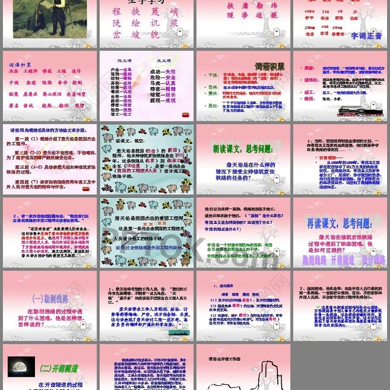 2022詹天佑PPT创意简洁语文课件