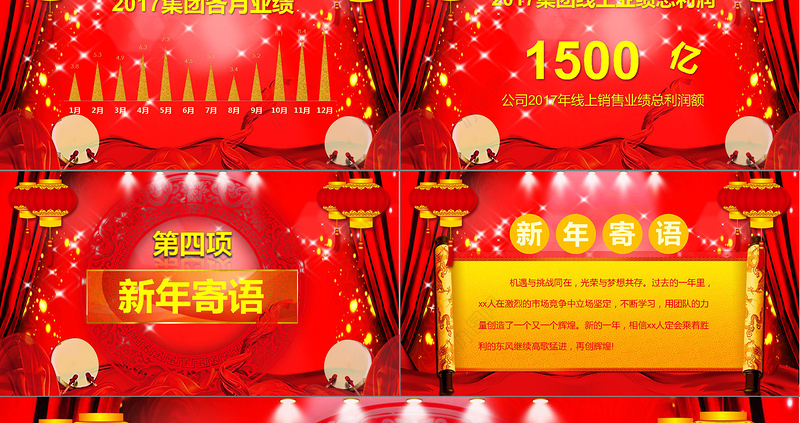 红色喜庆企业年会庆典颁奖典礼PPT模板