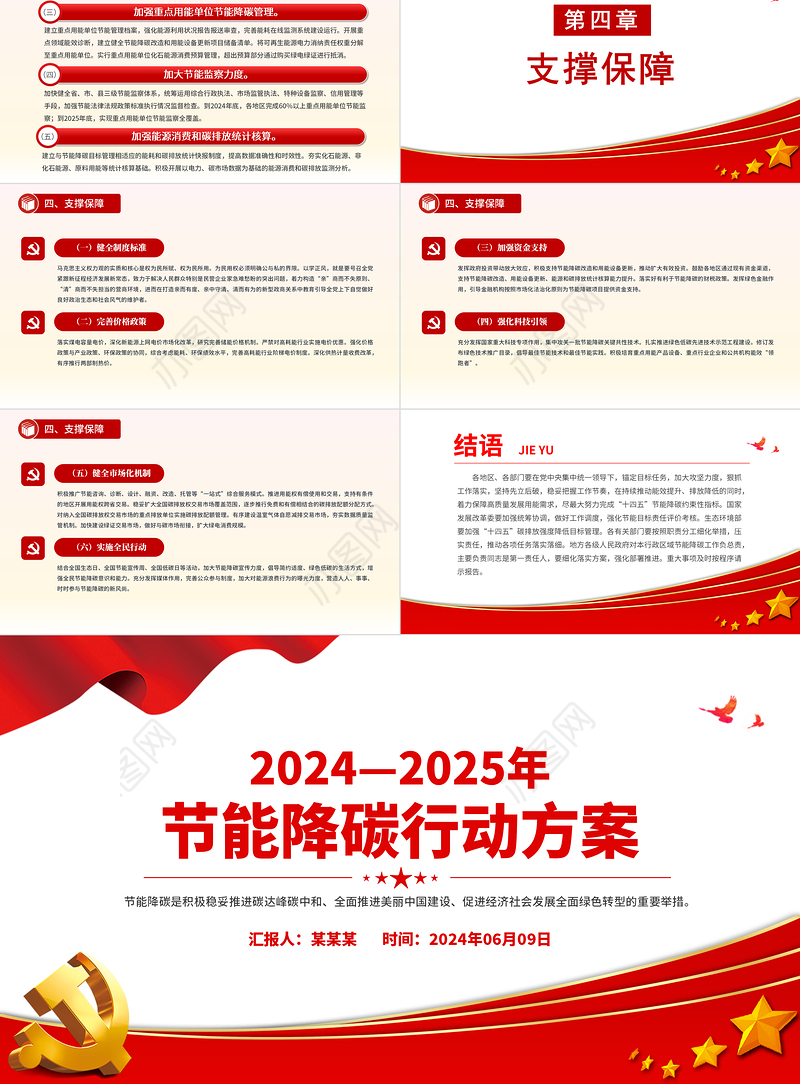 大气精美2024—2025年节能降碳行动方案PPT课件下载