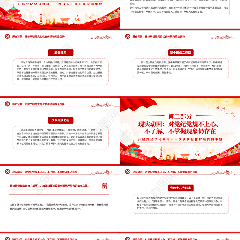 以铁的纪律护航党的事业PPT红色精美2024年开展党纪学习教育课件