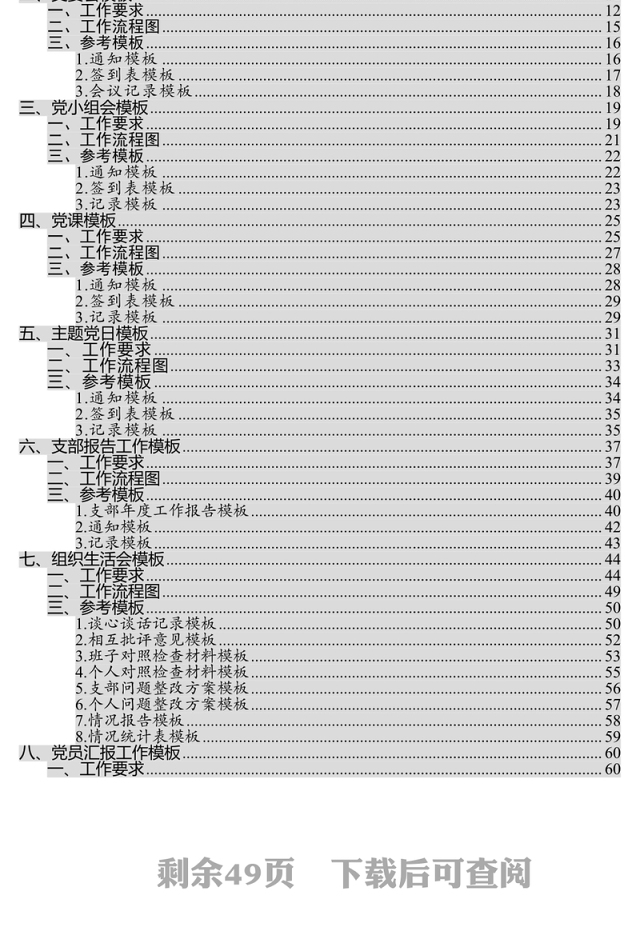 基层党支部基础工作标准模板