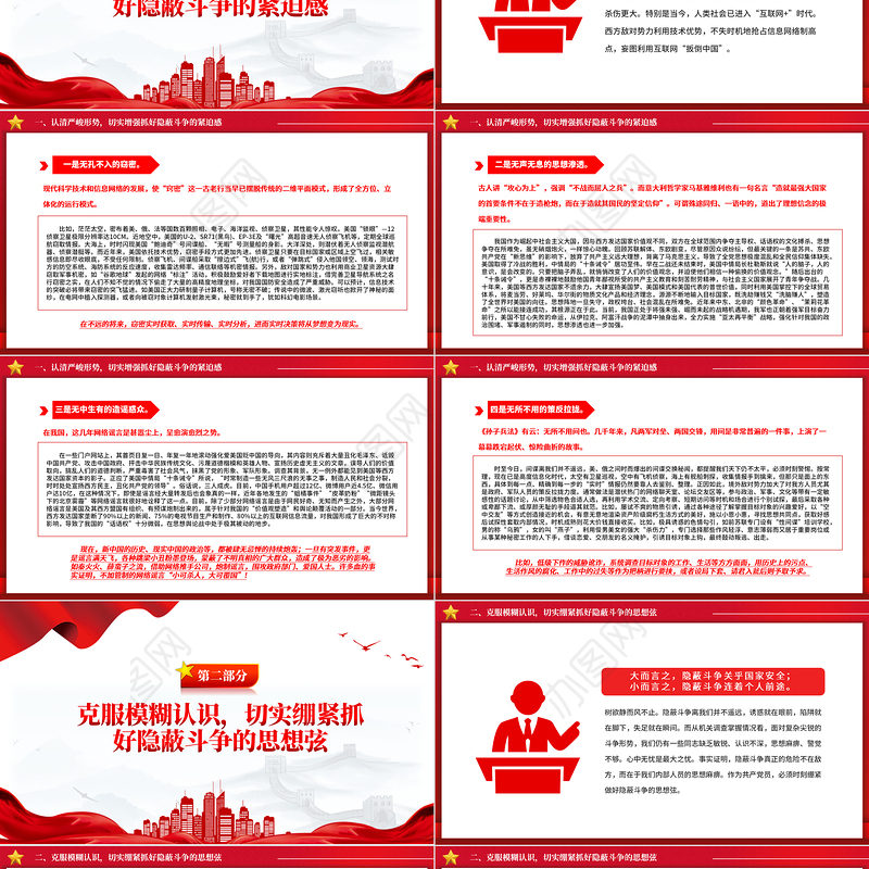 2024四反教育PPT简洁实用认清隐蔽斗争形势切实增强做好“四反”课件