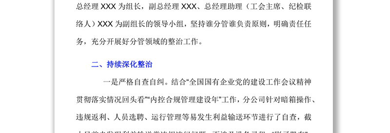 2022公司“靠企吃企”监督情况报告材料