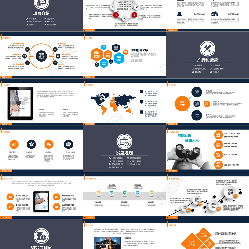 精美简约创业融资商业计划书PPT模板