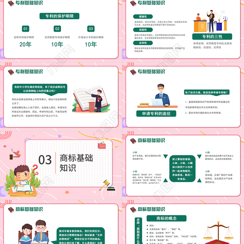 2022知识产权科普PPT黑板风小学生知识产权科普主题班会课件模板