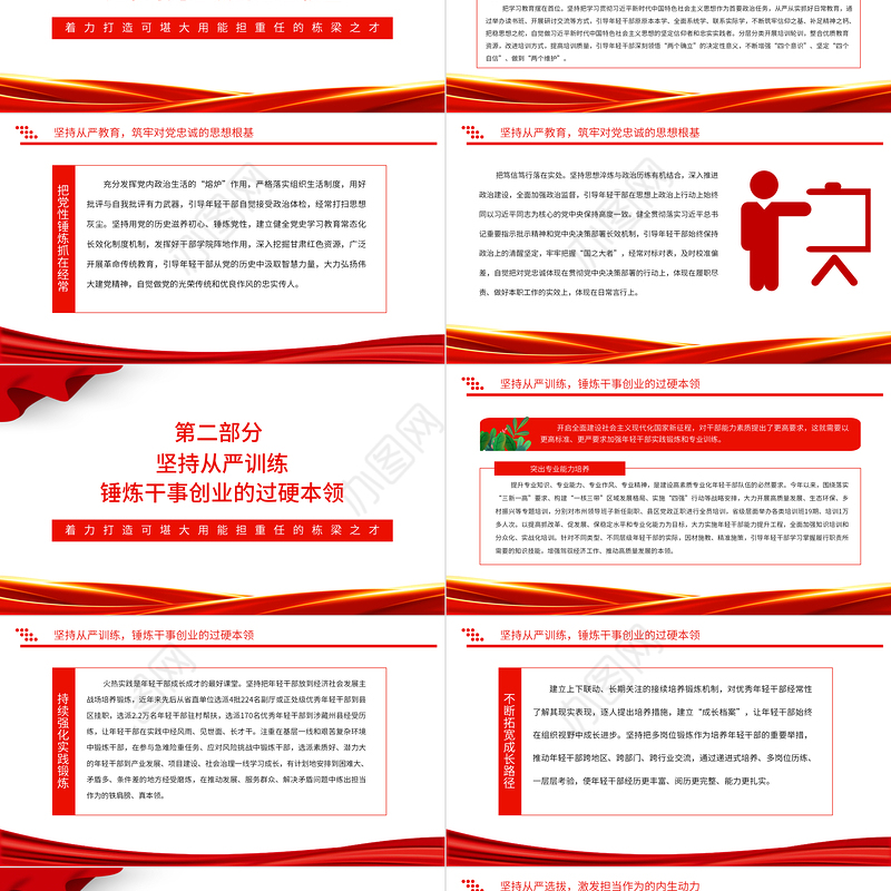 2022着力打造可堪大用能担重任的栋梁之才PPT简约党建风基层党委党支部干部学习教育专题党课课件