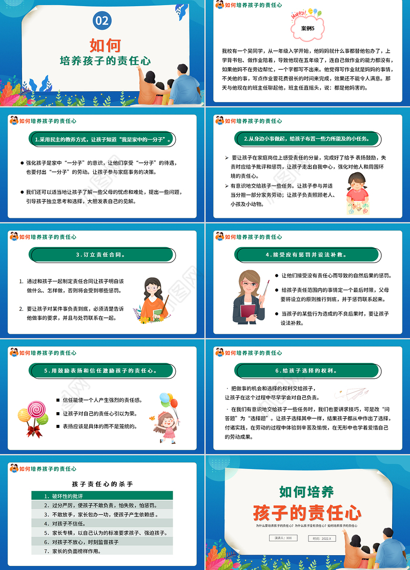 如何培养孩子的责任心PPT水彩卡通风关于为什么培养孩子的责任心家庭教育主题班会课件