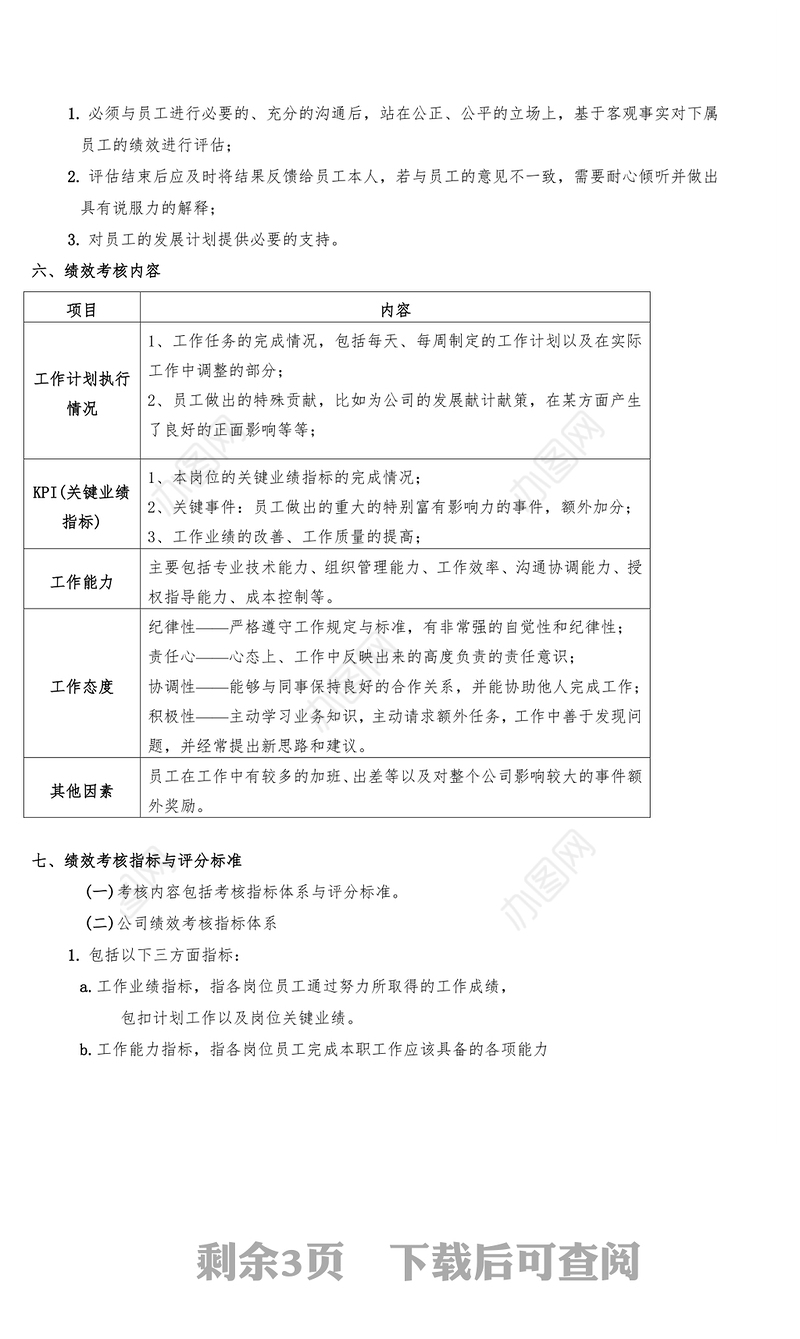 月度绩效考核管理制度