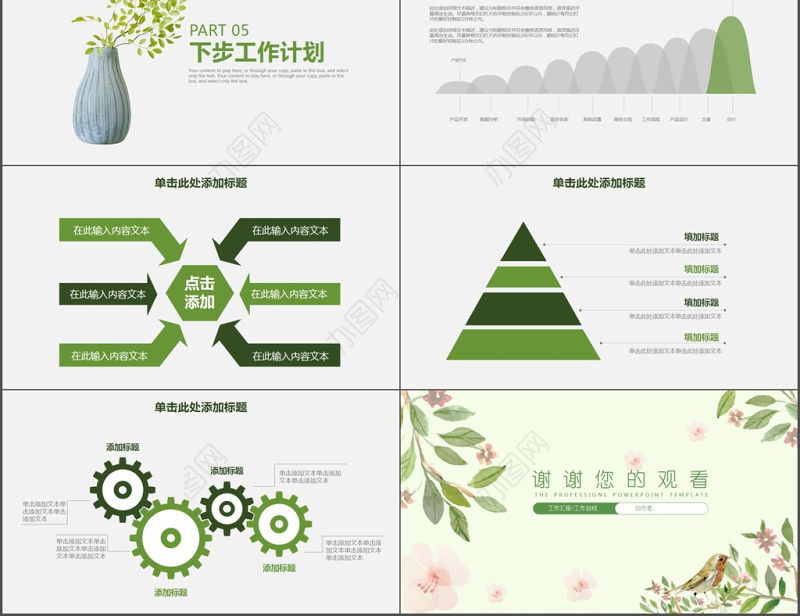文艺小清新公司工作汇报工作总结PPT