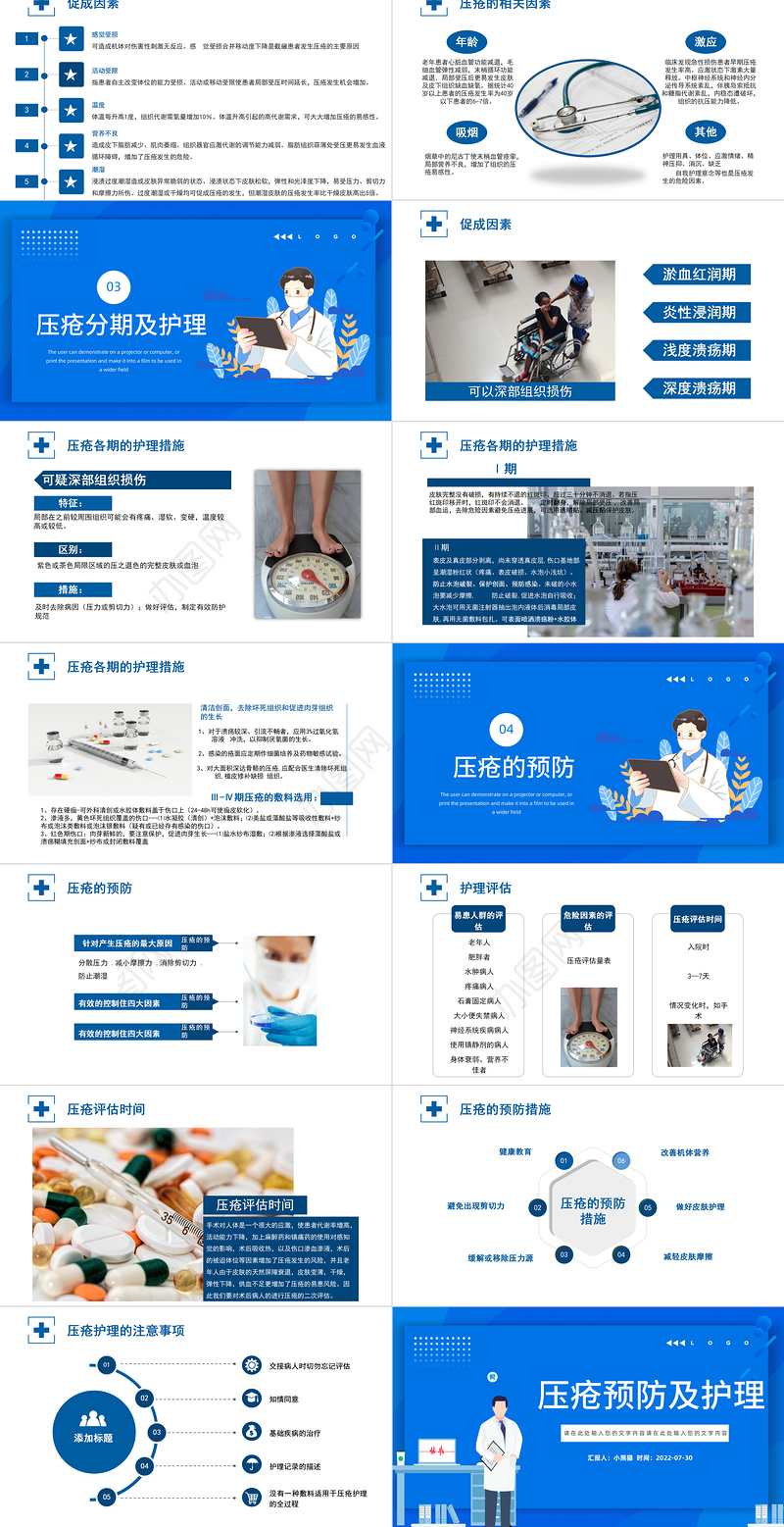 2022压疮预防及护理PPT简约医药医疗压疮护理查房课件模板