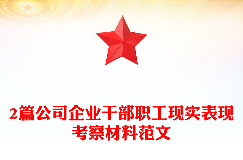 2篇公司企业干部职工现实表现考察材料范文